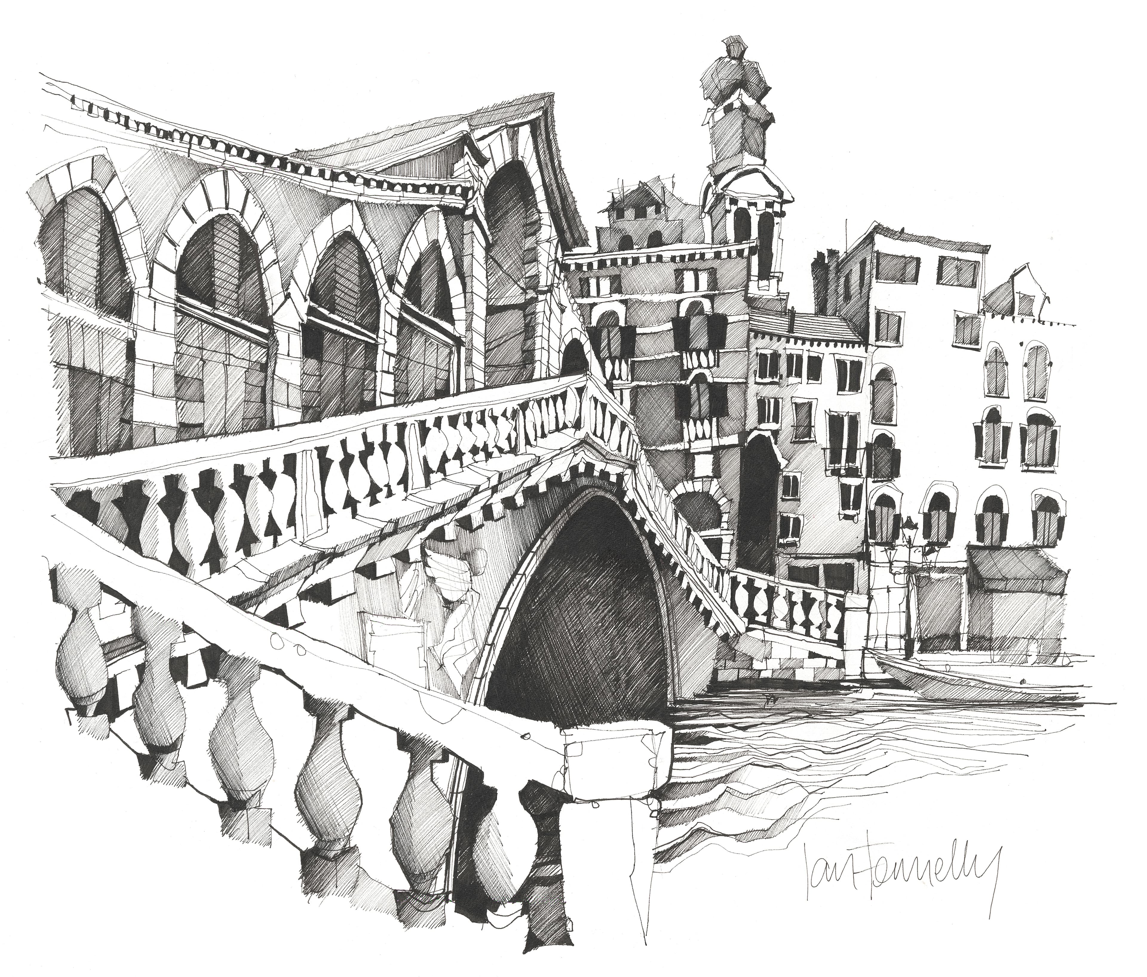 Venice pen drawing